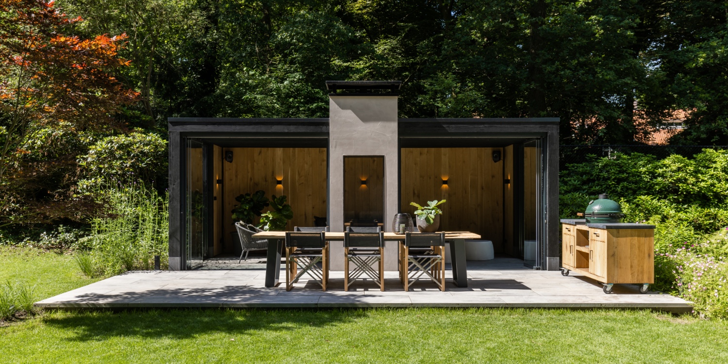 Tuinkamer veranda met haard zonder vergunning